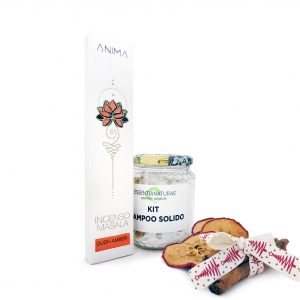 CONFEZIONE REGALO 2: INCENSO E KIT SAMPOO SOLIDO