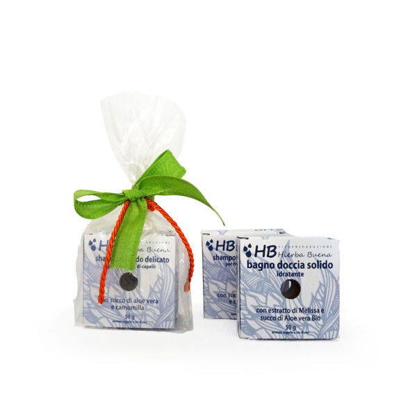CONFEZIONE REGALO 4: SHAMPOO E BAGNO DOCCIA SOLIDI